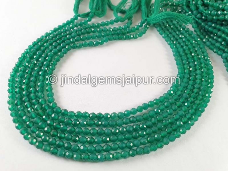 Green Onyx Faceted Round Beads