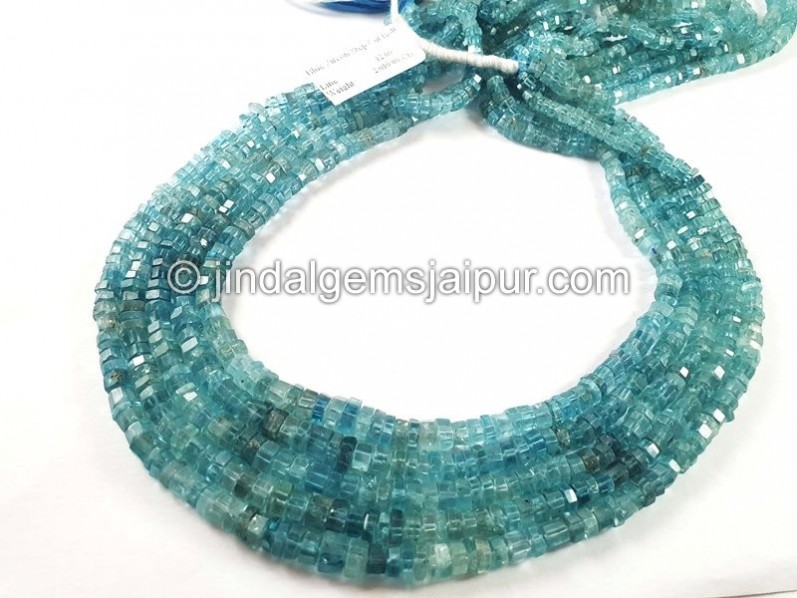 Blue Zircon Step Cut Bolt Shape Beads