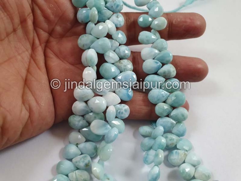 Larimar Far Faceted Pear Beads