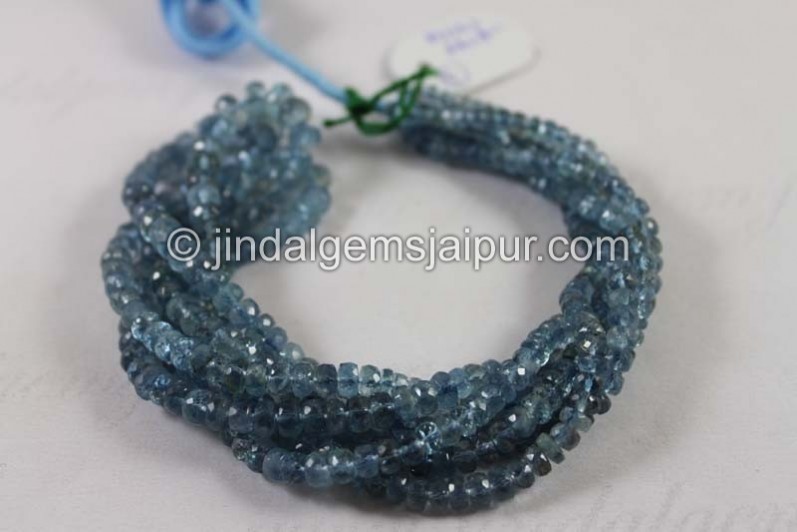 Moss Aquamarine Faceted Roundelle Beads