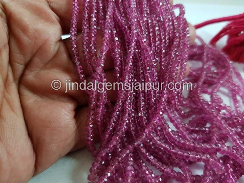 Rubellite Tourmaline Faceted Roundelle Beads