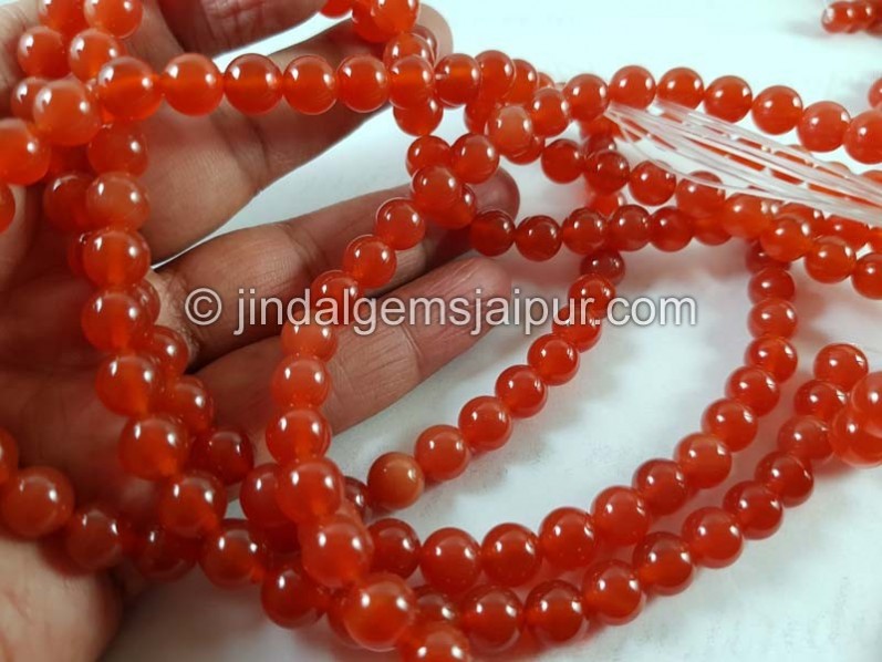 Red Onyx Smooth Round Beads