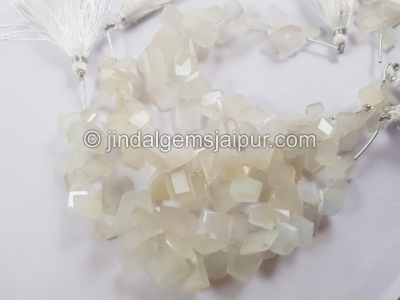 White Moonstone Flat Slice Cut Shape Beads