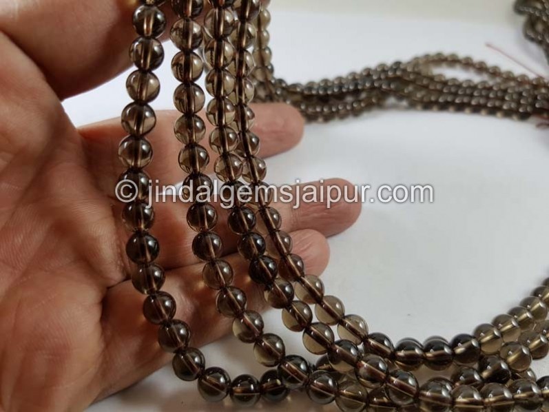 Smoky Quartz Smooth Round Beads