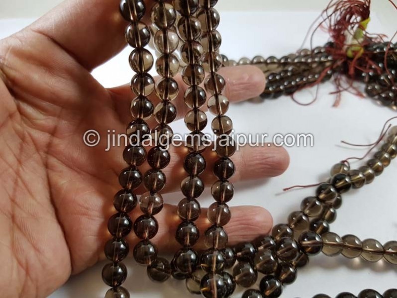 Smoky  Quartz Smooth Round Beads