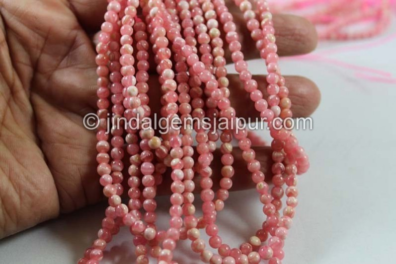 Rhodochrosite Smooth Round Beads