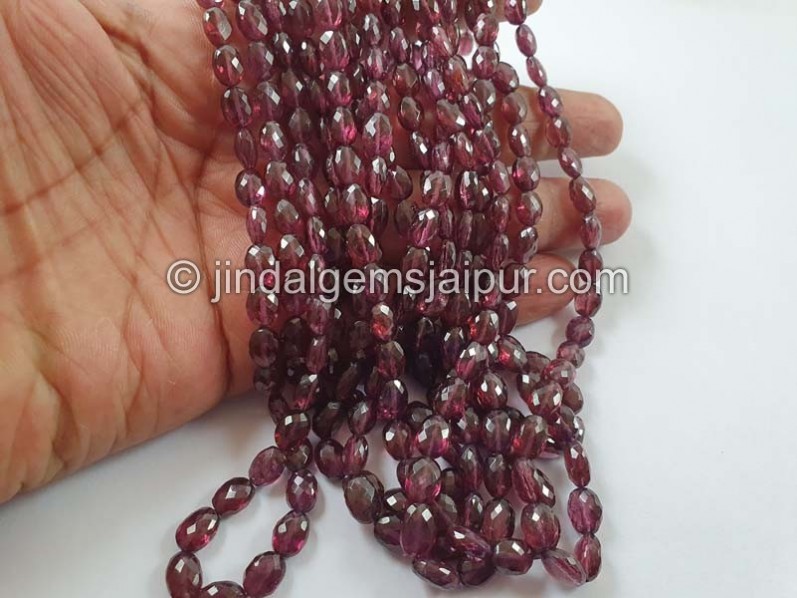 Rhodolite Garnet Faceted Oval Beads