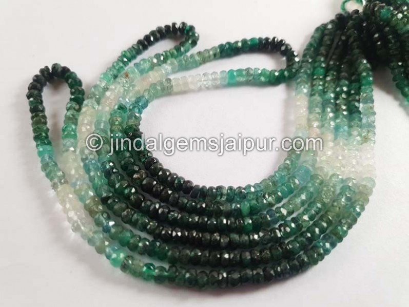 Emerald Shaded Faceted Roundelle Beads