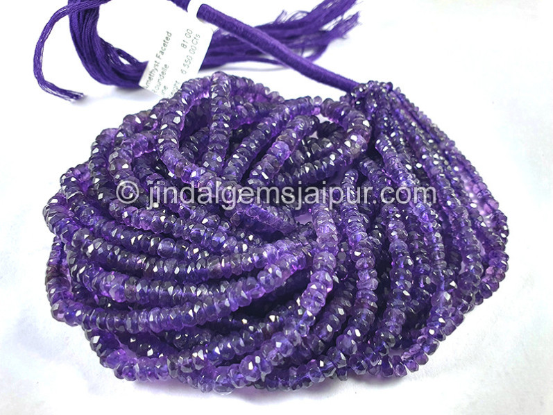 Amethyst Faceted Roundelle Shape Beads