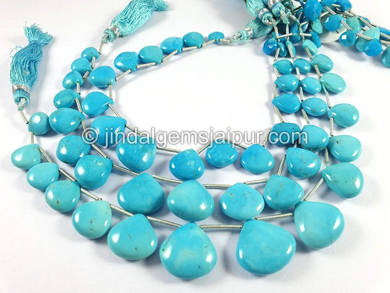 Turquoise Smooth Heart Shape Beads