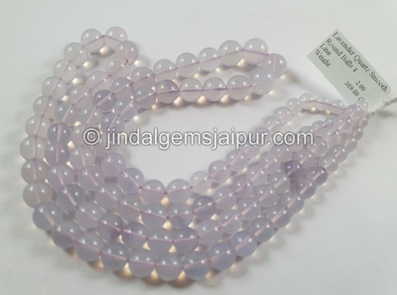 Lavender Quartz Or Scorolite Smooth Round Balls Beads