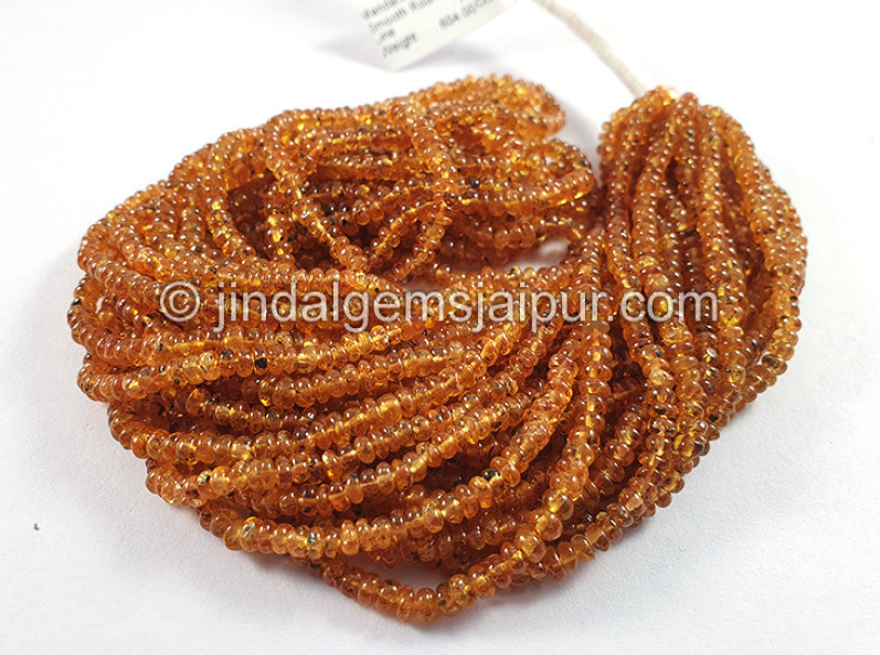 Mandarin Garnet Smooth Roundelle Shape Beads