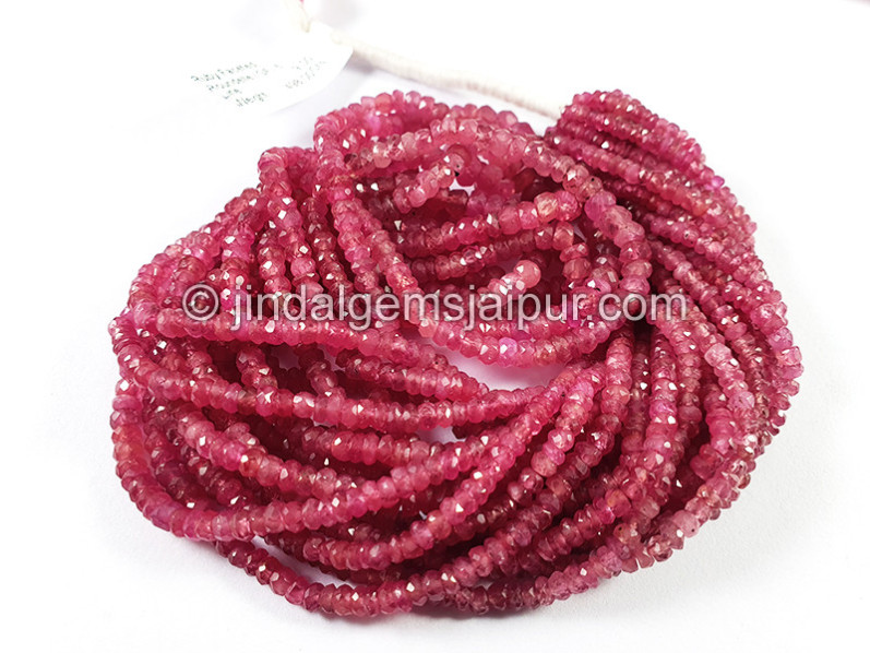 Ruby Faceted Roundelle Shape Beads