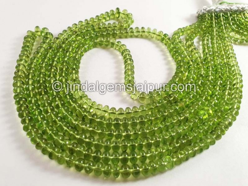 Peridot Smooth Roundelle Shape Beads