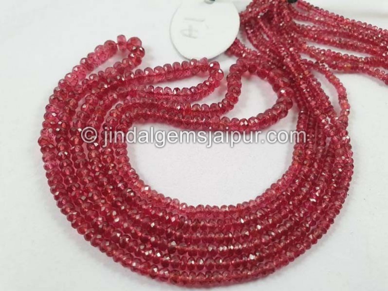 Red Spinel Faceted Roundelle Beads