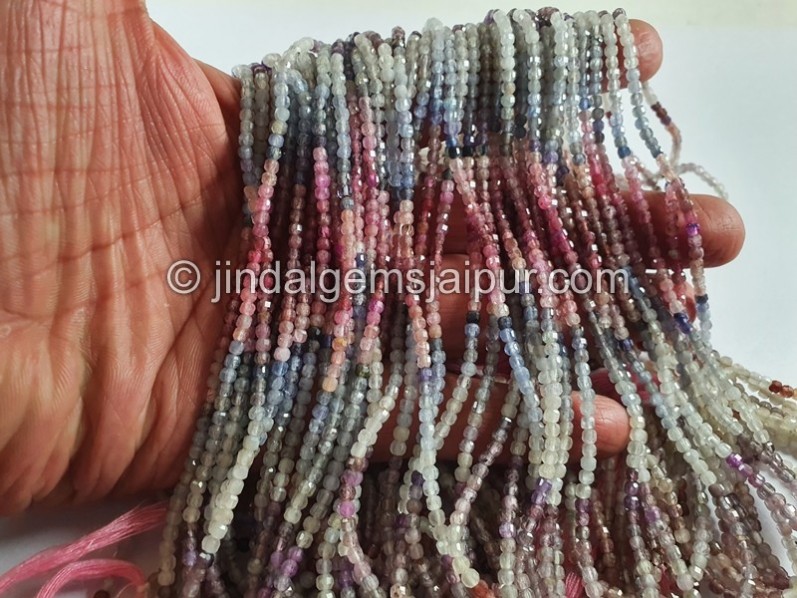 Multi Spinel Cut Cube Beads