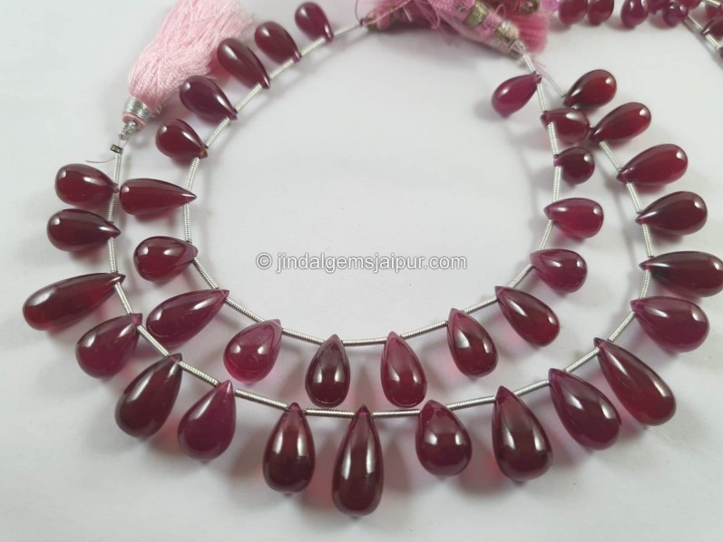 Ruby Smooth Drops Beads
