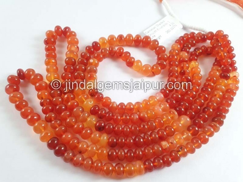 Carnelian Shaded Smooth Roundelle Beads