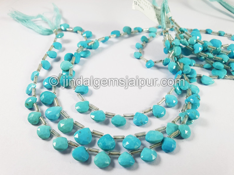 Turquoise Faceted Heart Shape Beads