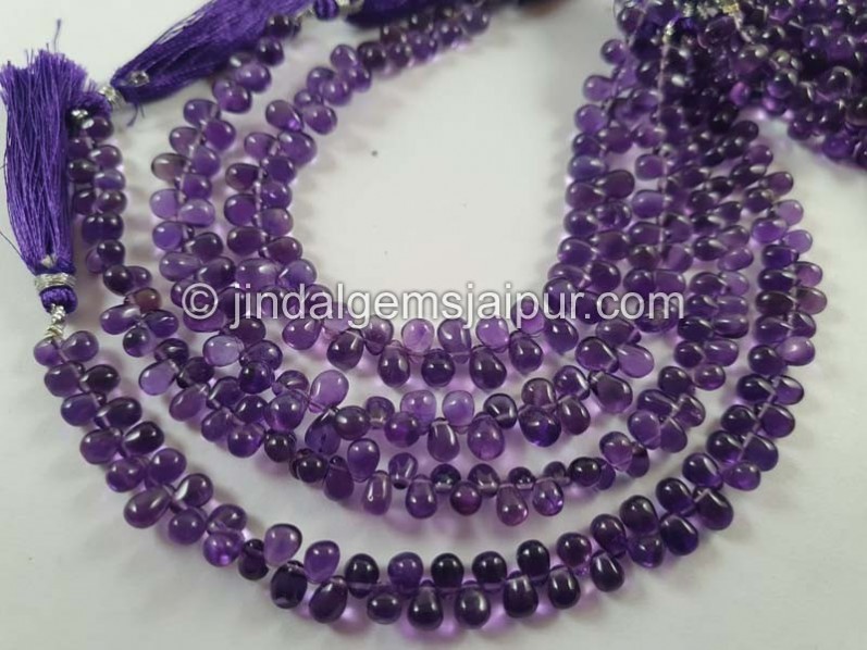 Amethyst Smooth Drops Beads