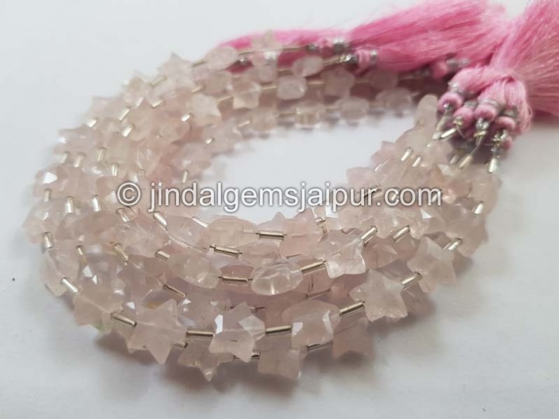 Rose Quartz Faceted Star Beads