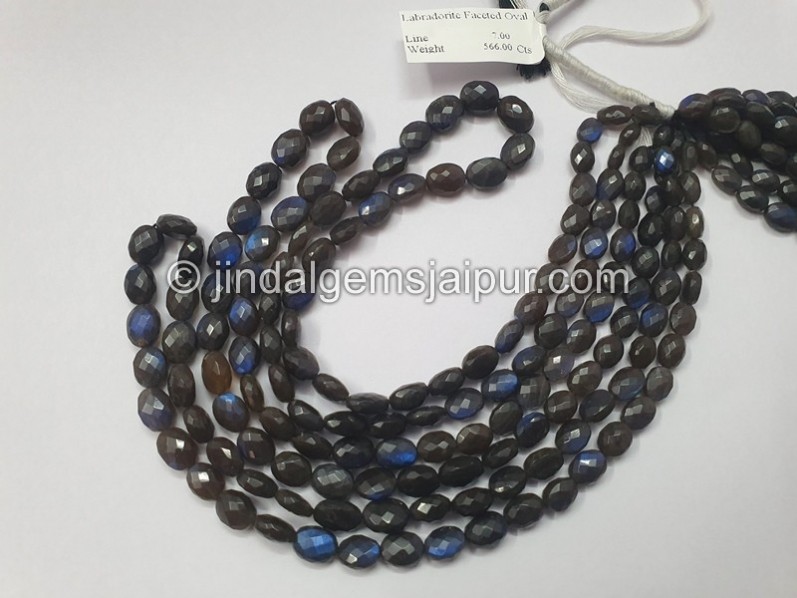 Labradorite Faceted Oval Beads