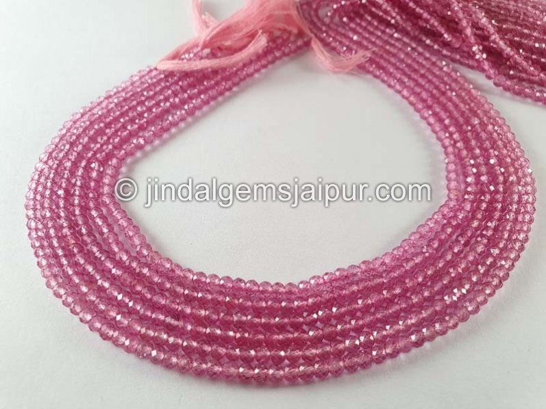 Pink Topaz Faceted Round Beads