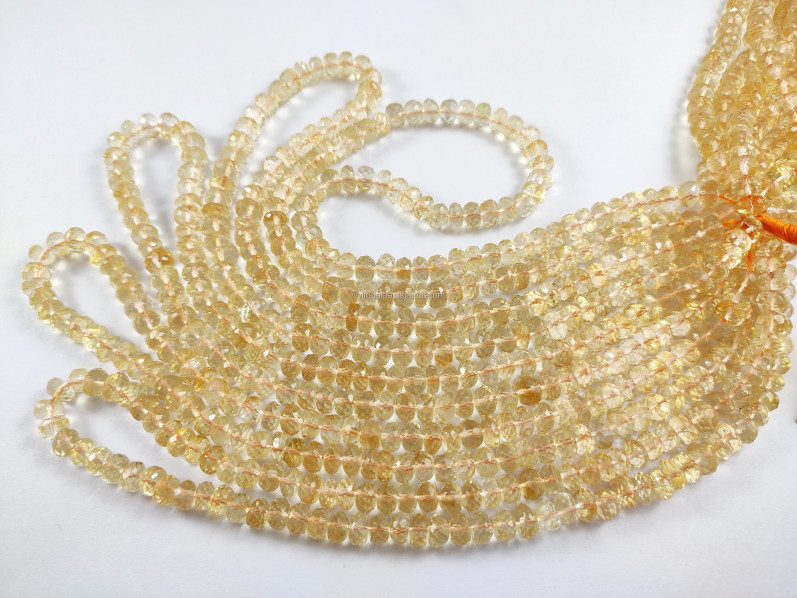 Citrine Faceted Roundelle Shape Beads