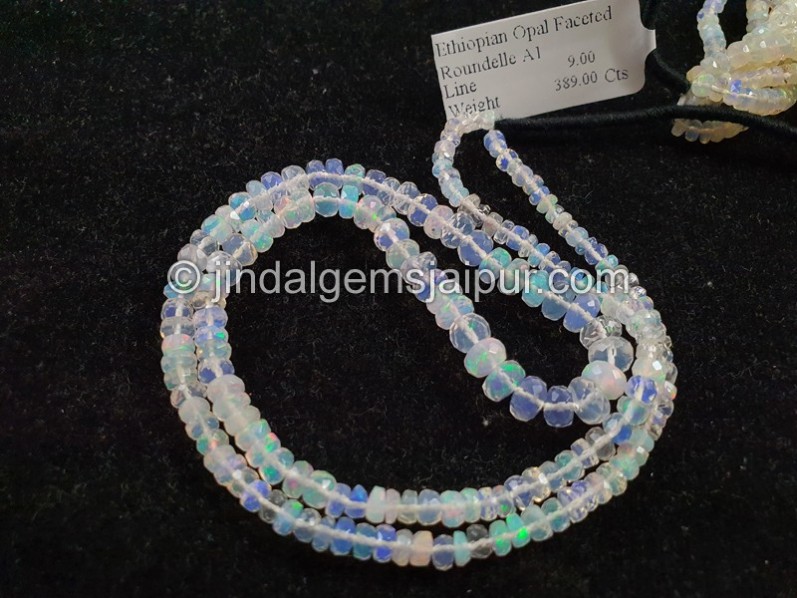 Super White Ethiopian Faceted Roundelle Beads