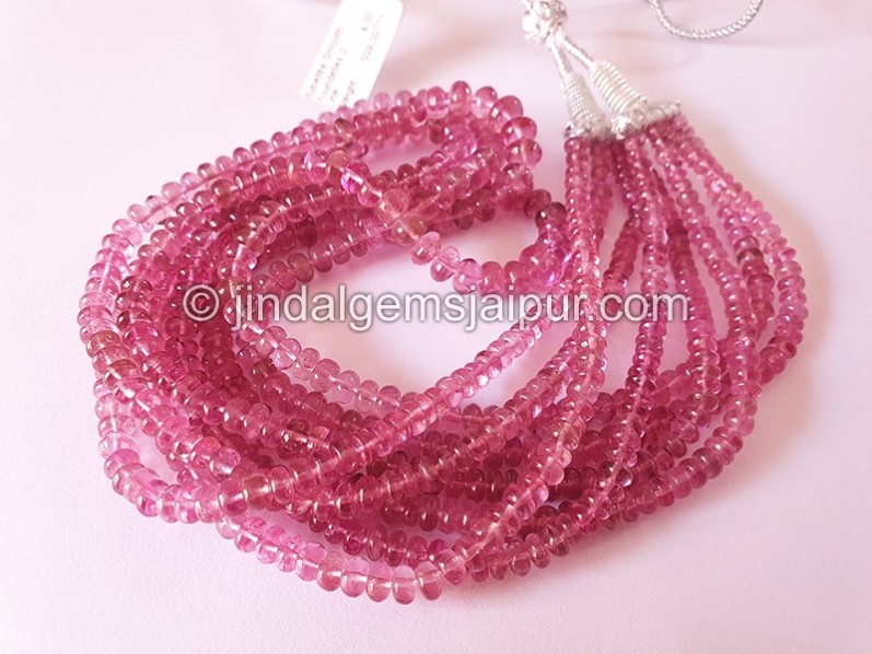 Rubellite Smooth Roundelles Shape Beads