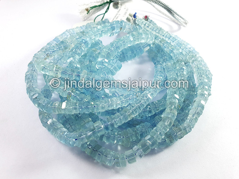 Aquamarine Step Cut Bolt Shape Beads