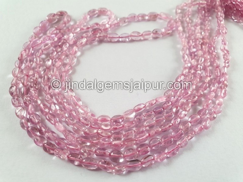 Natural Pink Sapphire Smooth Oval Beads