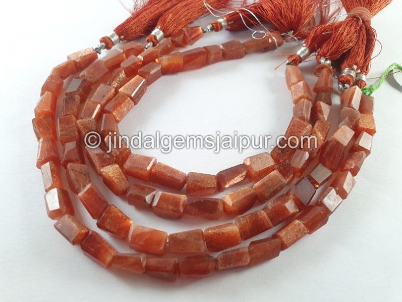 Sunstone Faceted Nugget Beads