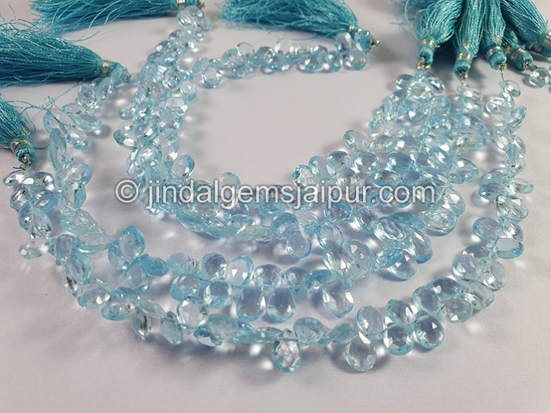 Sky Blue Topaz Faceted Pear Shape Beads