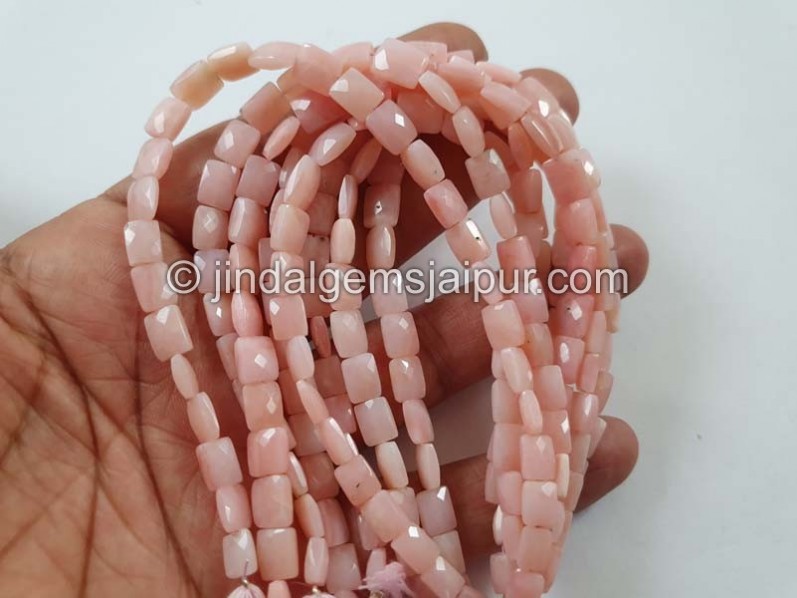 Pink Opal Faceted Chicklet Beads