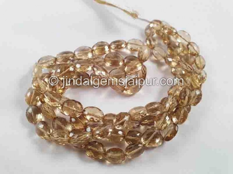Champagne Citrine Big Faceted Oval Beads