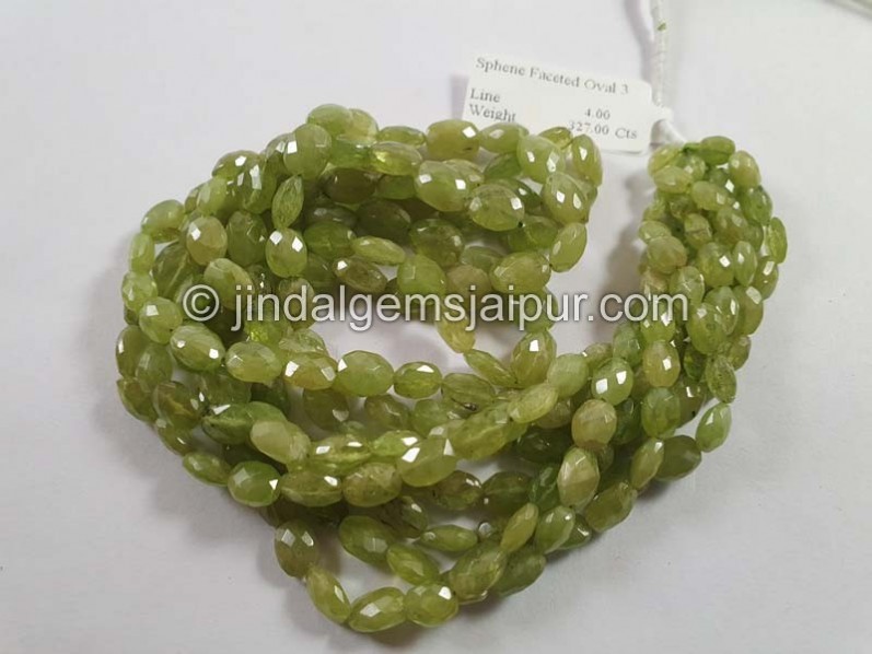 Sphene Faceted Oval Beads