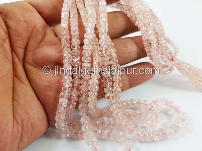 Rose Gold Morganite Faceted Roundelle Beads