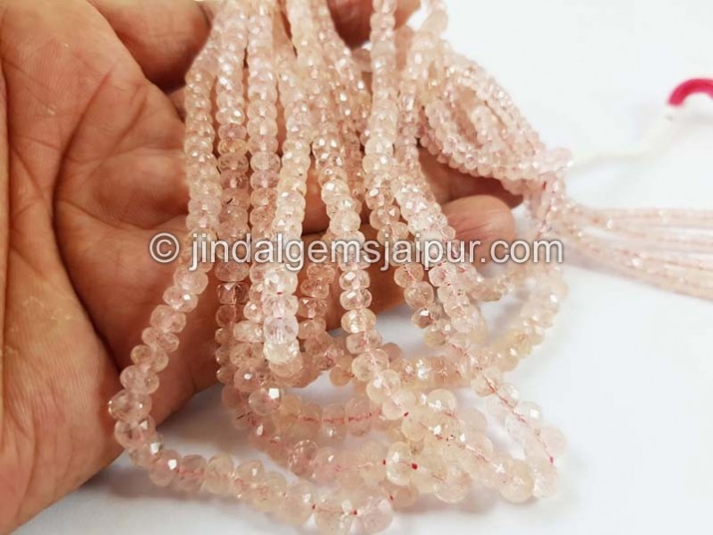 Peach Morganite Faceted Roundelle Beads