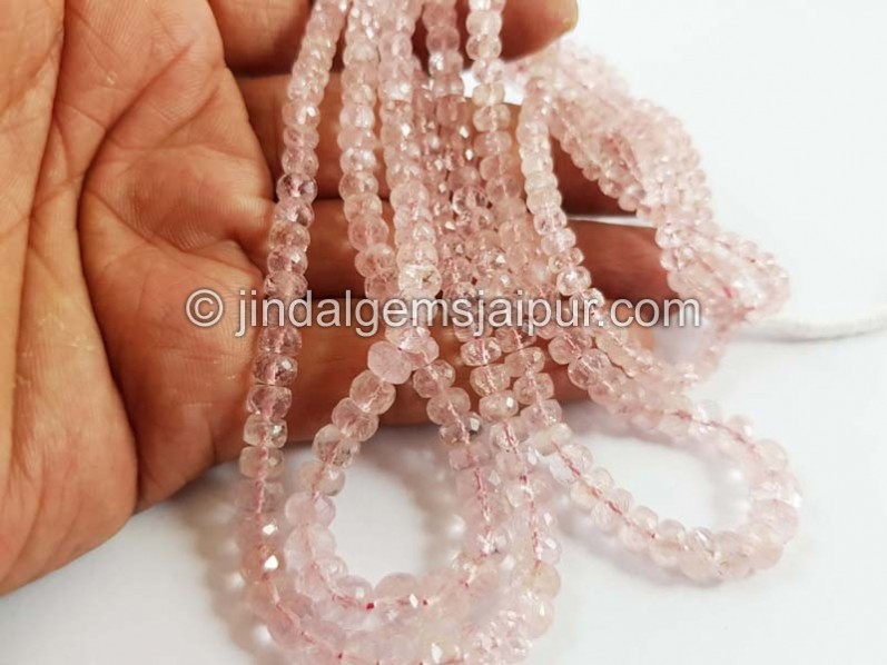 Pink Morganite Faceted Roundelle Beads