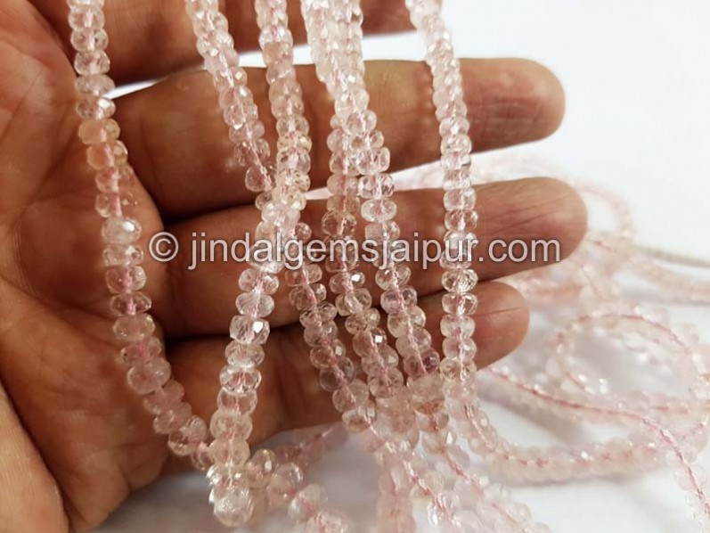 Light Pink Morganite Faceted Roundelle Beads