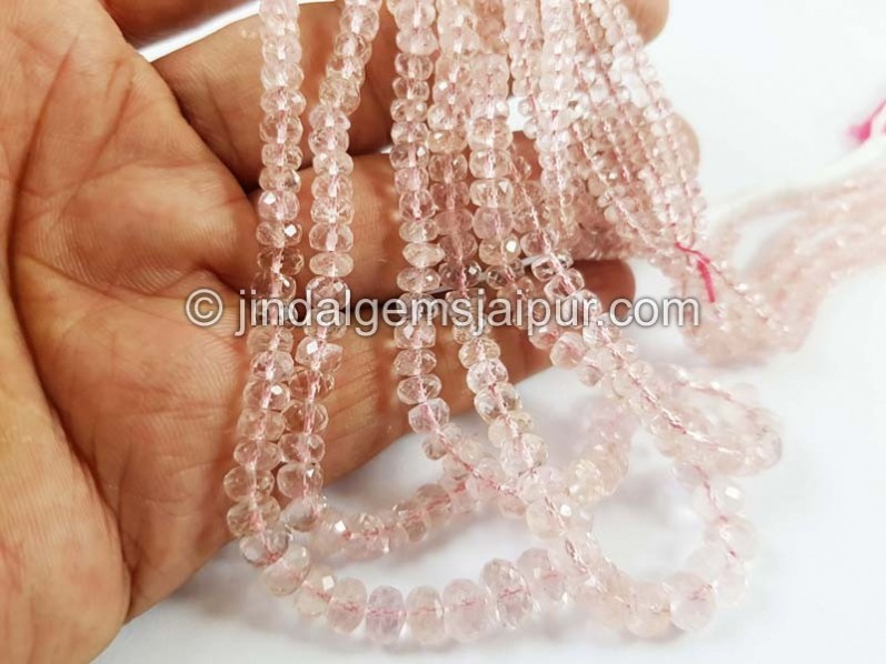 Rose Gold Morganite Faceted Roundelle Beads