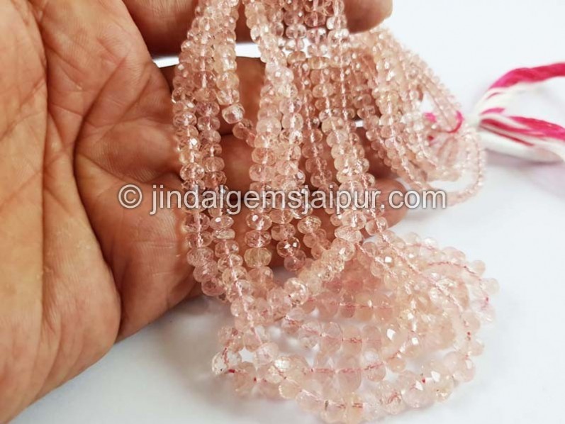 Peach Morganite Faceted Roundelle Beads