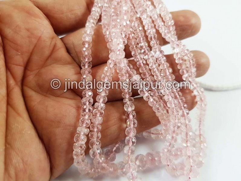 Pink Morganite Faceted Roundelle Beads