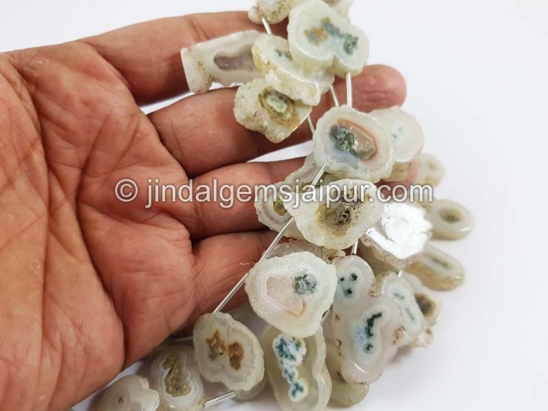 Solar Quartz Smooth Amoeba Beads