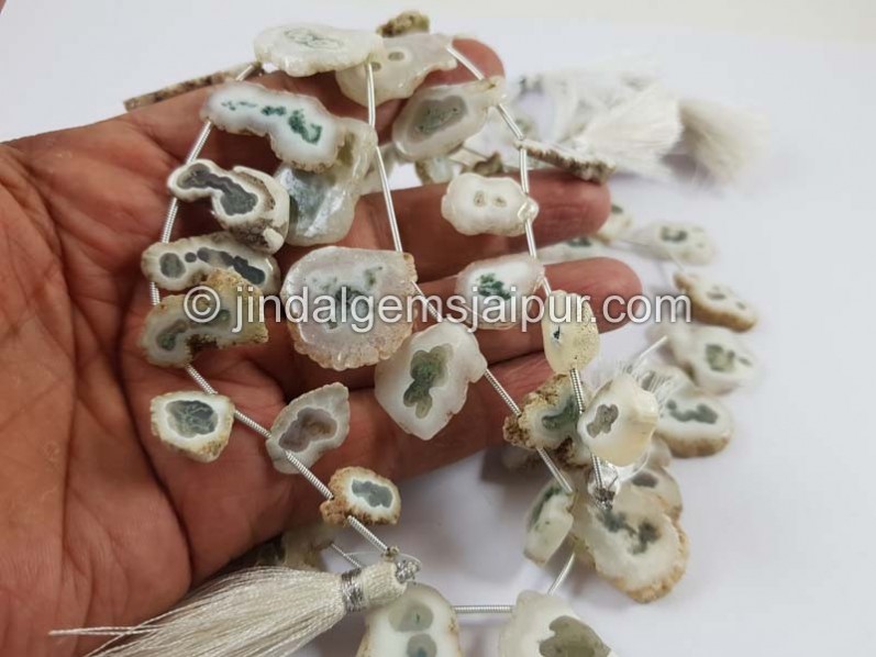 Solar Quartz Smooth Amoeba Beads