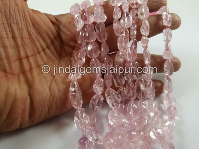 Pink Morganite Smooth Irregular Nugget Beads