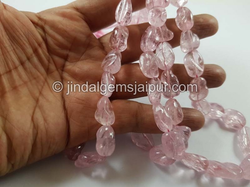 Pink Morganite Smooth Irregular Nugget Beads