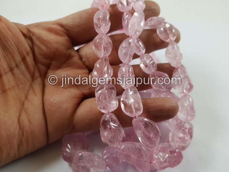 Pink Morganite Smooth Irregular Nugget Beads