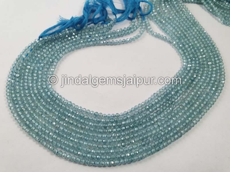 Natural Blue Zircon Micro Cut Round Beads